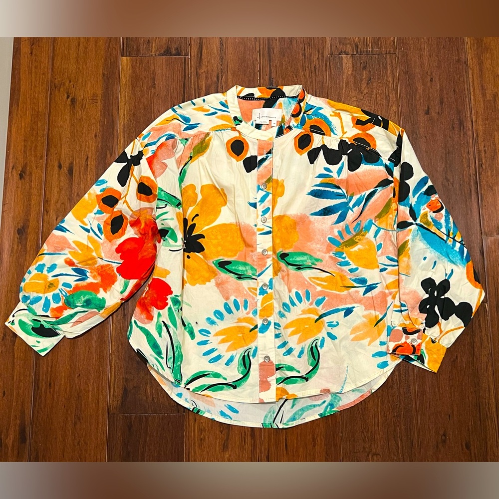 Anthropologie XS P NWT The Tavi Buttondown Shirt Top Blouse Bohemian Dolmen